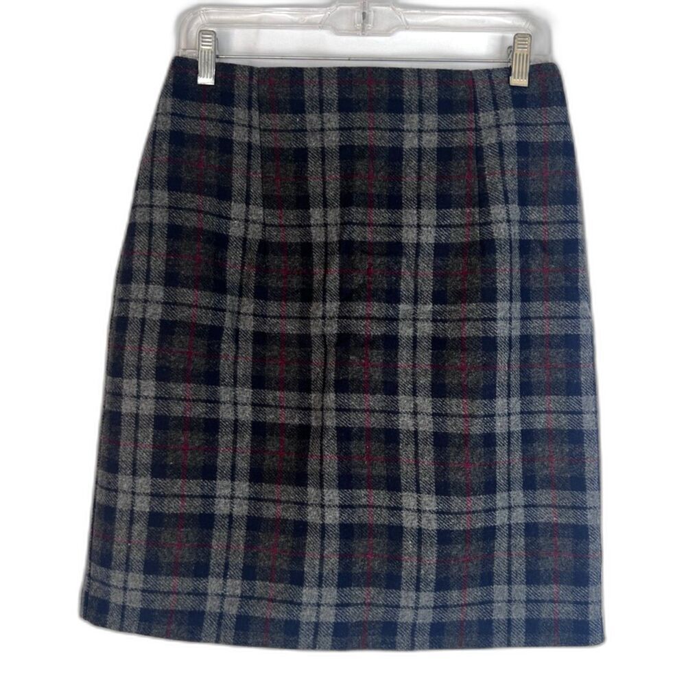 35th & 10th VTG Tartan Plaid Wool Blend Straight‎ Skirt Size 12 Office Career